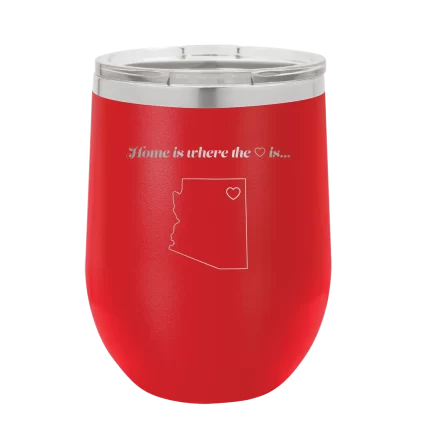 Personalized Arizona Heart Wine Cup - Red