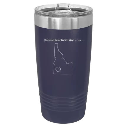 Personalized Idaho Heart 20 oz Tumbler - Navy