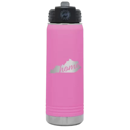 Personalized Kentucky Home 20 oz Water Bottle - Light Purple