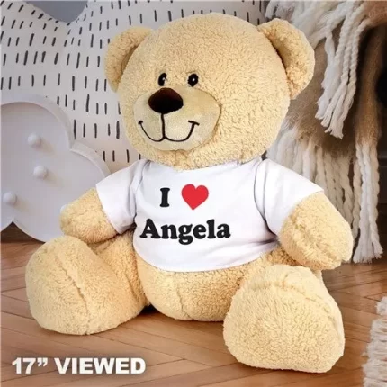 "I Love You" Teddy Bear with Custom T-Shirt - Personalized Gift for Loved One
