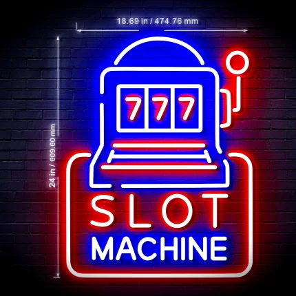 Casino Gambling Slot Machine Ultra-Bright LED Sign with Remote (Neon-Style, LED Technology)