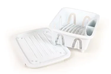 Durable Mini Dish Drainer Rack and Tray White