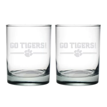 14oz Clemson Tigers Etched Slogan DOF 2 Pack