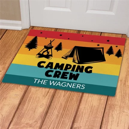 Campfire Crew Personalized Doormat - Custom Camping Entry Mat