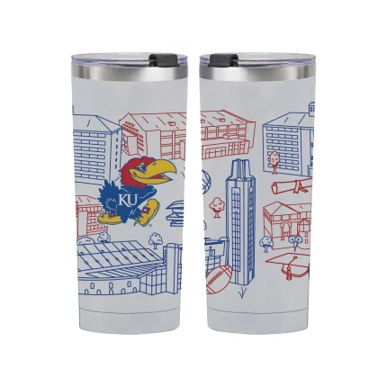 Kansas Jayhawks 24oz Campus Line Art Tumbler