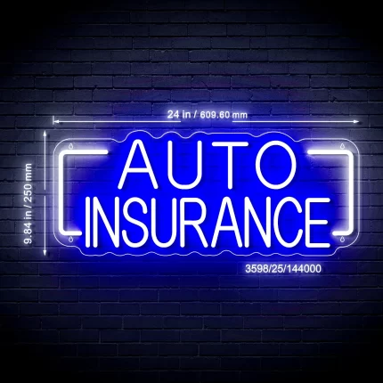 Auto Insurance Ultra-Bright LED Sign with Remote (Neon-Style, LED Technology)