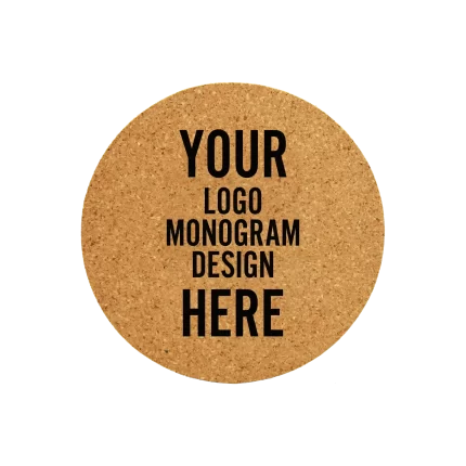 Etched Round Cork Coasters - 4 Pack