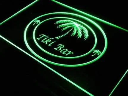 Palm Trees Tiki Bar LED Light Sign