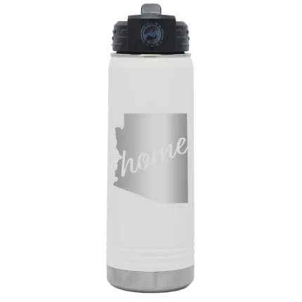 Personalized Arizona Home 20 oz Water Bottle - White
