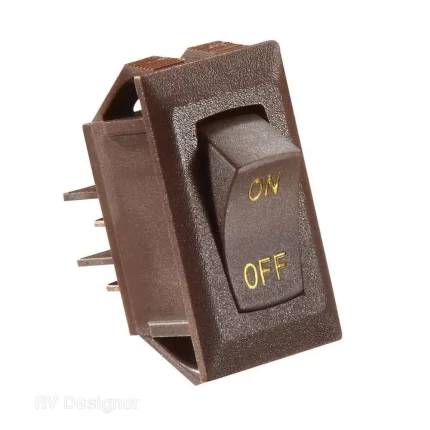 10A Brown Rocker Switch w/Gold