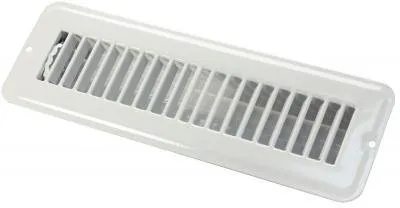 JR Products 02-28905 - 2" X 10" Floor Register - Dampered - Metal - White