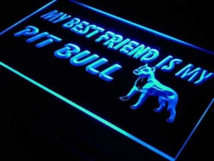 Best Friend Pit Bull LED Light Sign