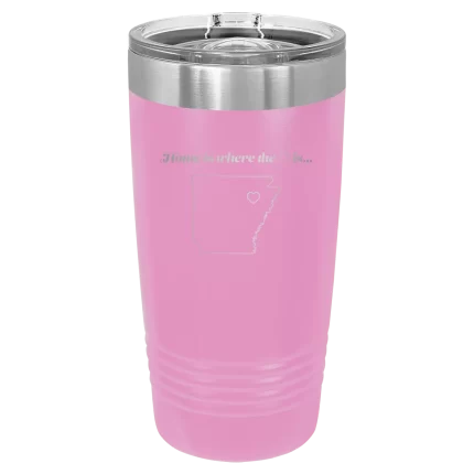 Personalized Arkansas Heart 20 oz Tumbler - Light Purple