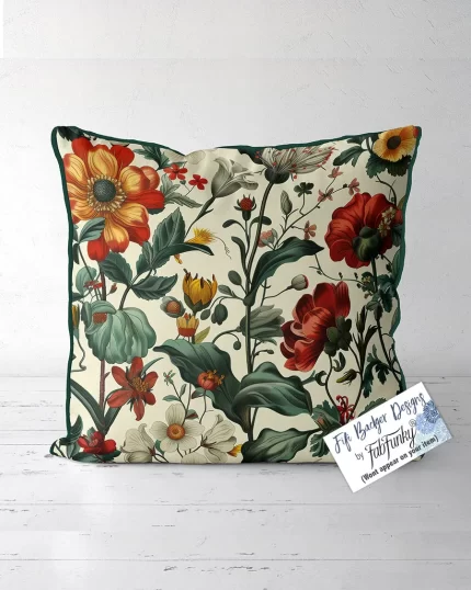 Adalaide Floral Cushion Throw Pillow Indoors or Outdoors