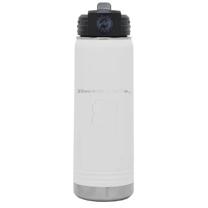 Personalized Arizona Heart 20 oz Water Bottle - White