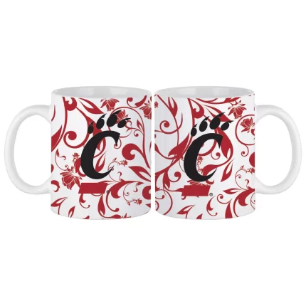Set of 2 Cincinnati Bearcats Floral 11oz Mugs