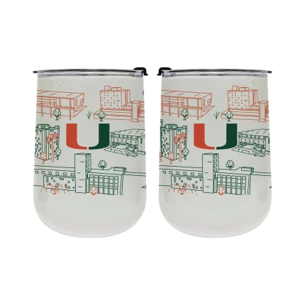 Miami Hurricanes 18oz Campus Line Art Tumbler