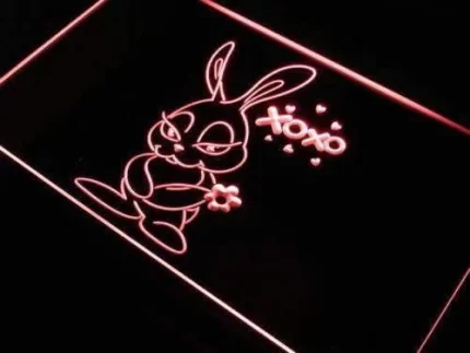 Cute Bunny Decor LED Light Sign