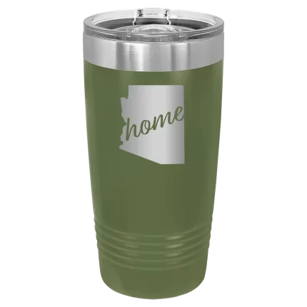 Personalized Arizona Home 20 oz Tumbler - Olive Green