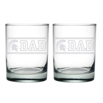 14oz Michigan State Spartans Etched Dad DOF 2 Pack