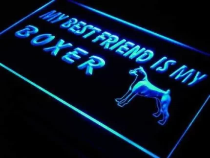 Best Friend Boxer Dog LED Light Sign