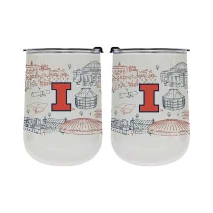 Illinois Fighting Illini 18oz Campus Line Art Tumbler