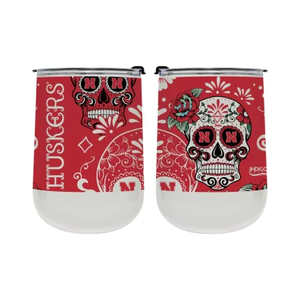 Nebraska Dia de los Muertos 18oz tumbler