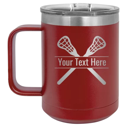 Personalized Lacrosse 15 oz Mug - Maroon