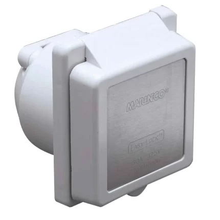301EL-B 30A Power Inlet - White - 125V