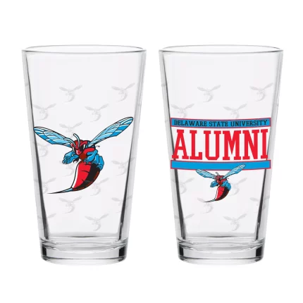 Set of 2 Delaware State Hornets 16oz XD Alumni Pints
