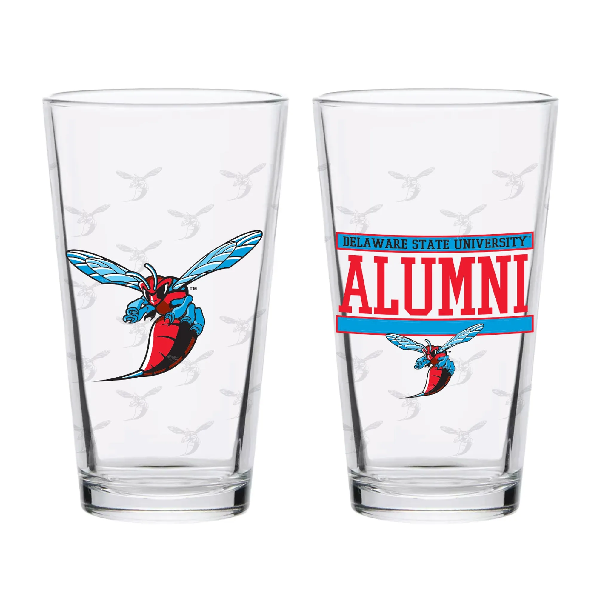 1jSet-of-2-Delaware-State-Hornets-16oz-XD-Alumni-Pints
