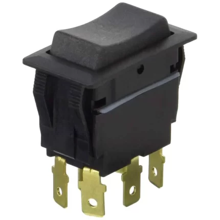 Sealed Rocker Switch Non-Illuminated DPDT On-Off-On 6 Blade