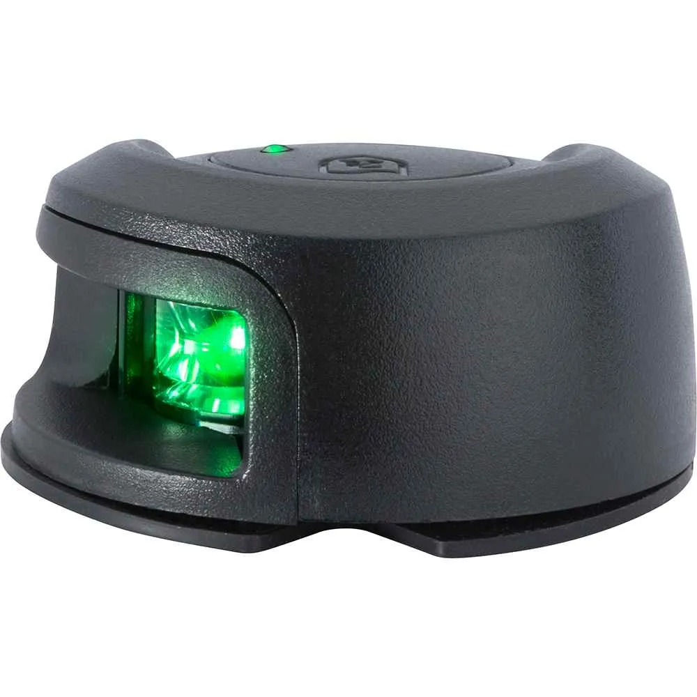1mLightArmor-Deck-Mount-Navigation-Light-Black-Composite-Starboard-green-2NM