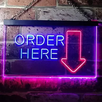 Arrow Order Here LED Light Sign