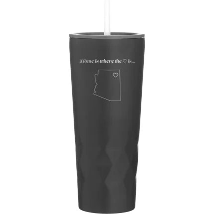 Personalized Arizona Heart 20.9 oz Tumbler - Black