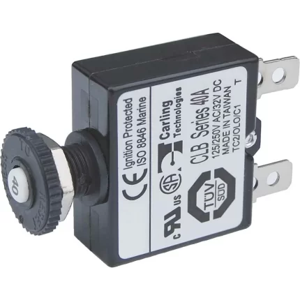 7061 40A Push Button Thermal with Quick Connect Terminals