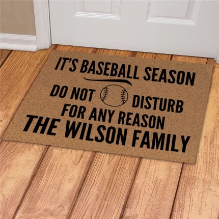 Baseball Season Personalized Doormat - Custom Sports Welcome Mat