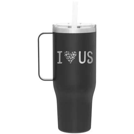 Personalized I Love Us 40 oz Tumbler Mug - Black