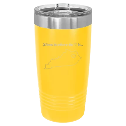 Personalized Kentucky Heart 20 oz Tumbler - Yellow