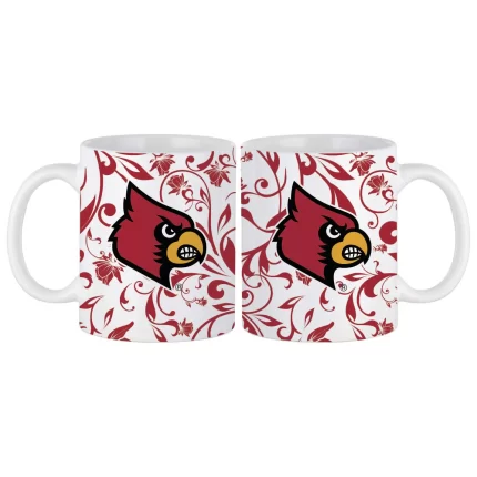 Set of 2 Louisville Cardinals Floral 11oz Mugs