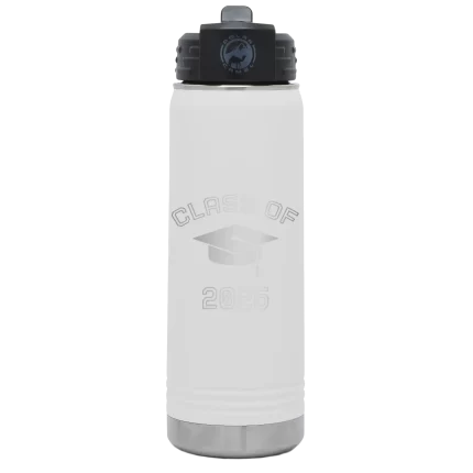 Personalized Class of with Cap 20 oz Water Bottle - White