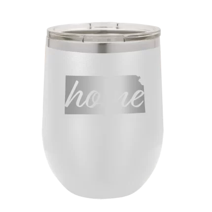 Personalized Kansas Home Wine Cup - White