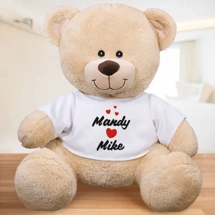 I Love You Teddy Bear with Personalized Shirt - Custom Romantic Gift