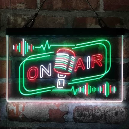 On Air Speaker Microphone Deluxe App-Enabled 3-Color LED Light Sign