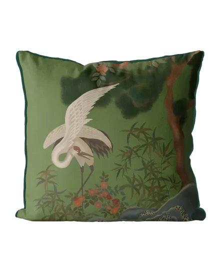 Crane Garden 3 Cushion / Throw Pillow