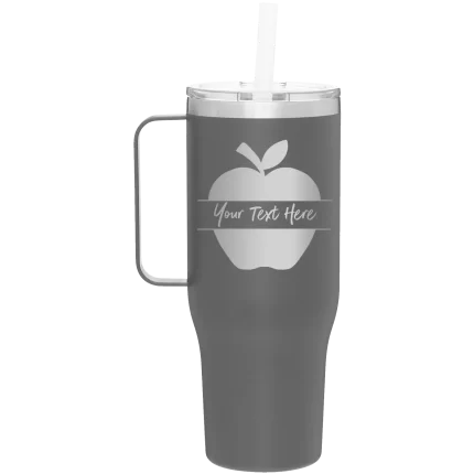 Personalized Apple 40 oz Tumbler Mug - Slate