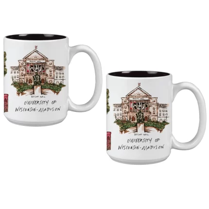 15oz Wisconsin Badgers Laura Wilcox University Collection 2-Pack Mug Set