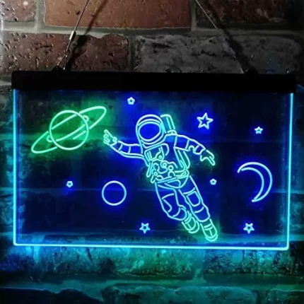 Astronaut Planets Stars Space Moon LED Light Sign