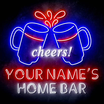Custom Ultra-Bright Beer Cheers Home Bar LED Sign with Remote (Neon-Style, LED Technology)