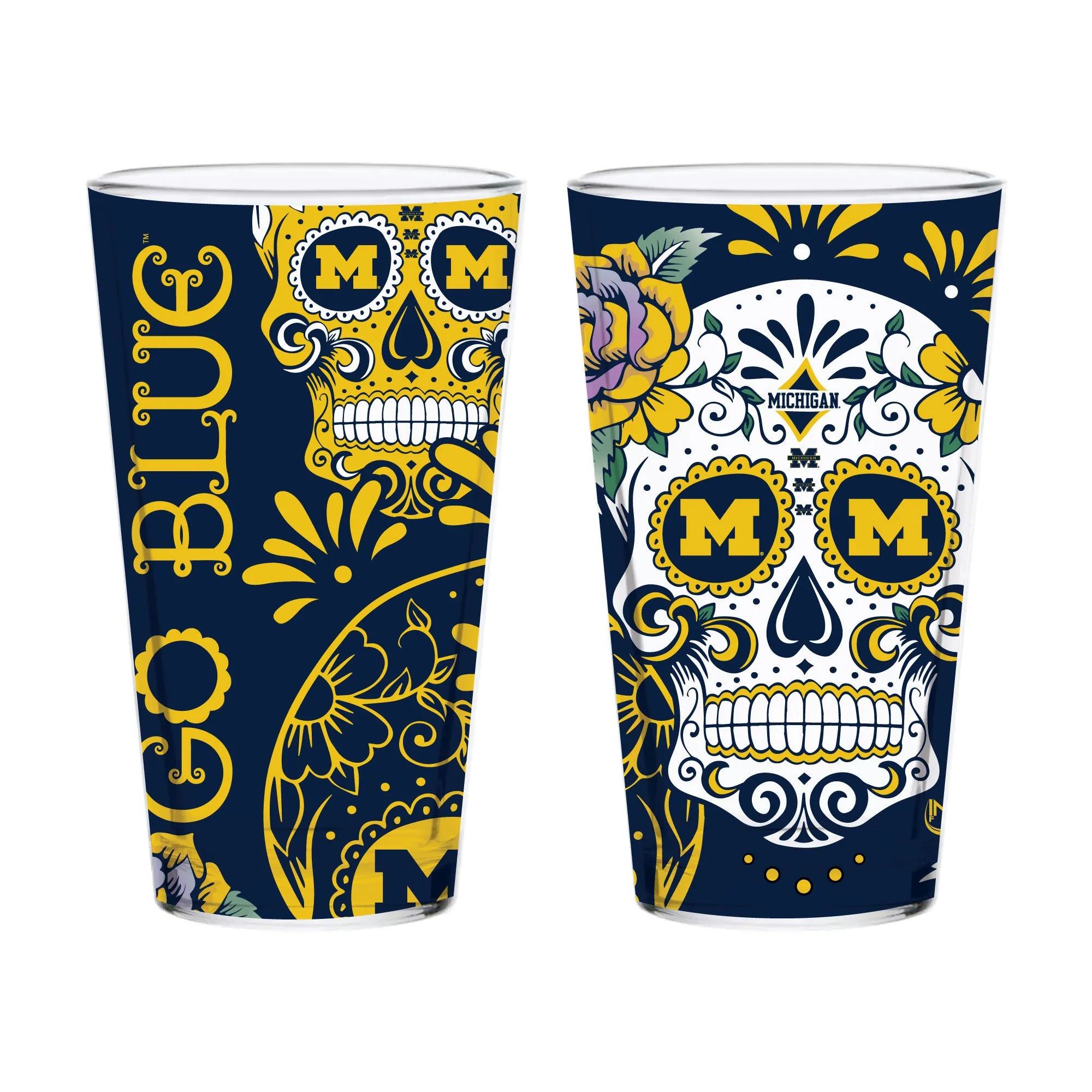 1uSet-of-2-Michigan-Dia-de-los-Muertos-Pint-Glasses